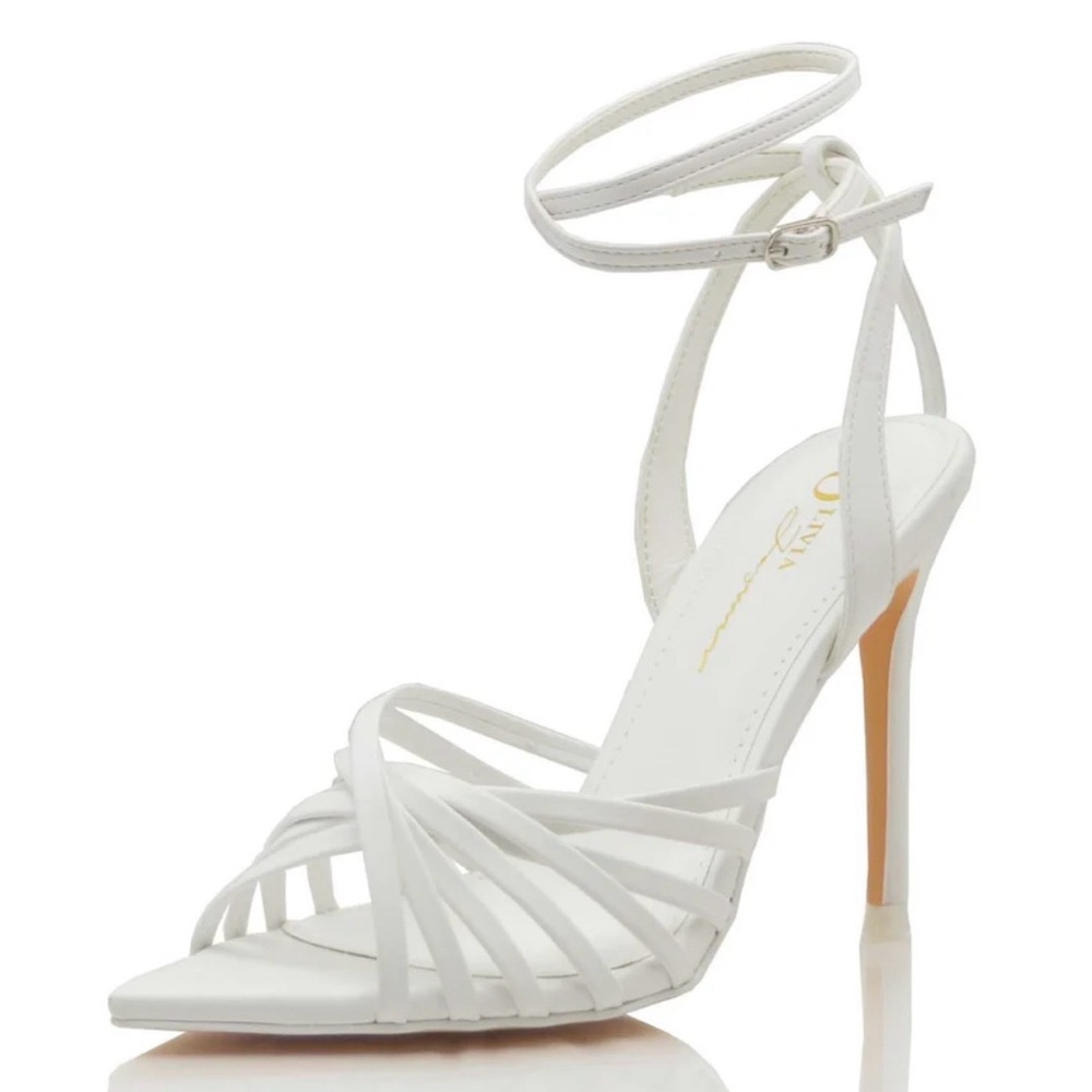 NIB Fashion Nova White Strappy Heels